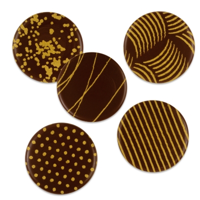 120 pz Placca dorata cioccolato fondente, assortite 