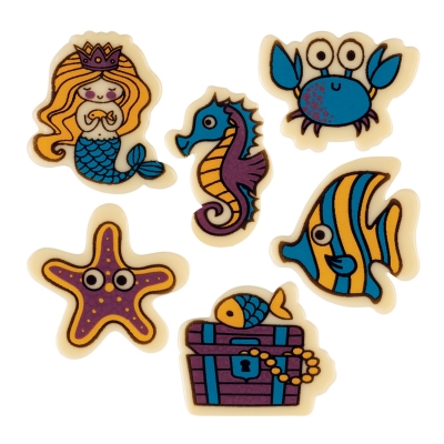 96 pz Set sirena, cioccolato bianco, ass. 