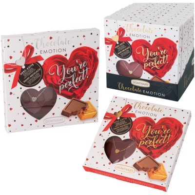 12 pz Regalo Chocolate Emotion, con catenina con cuore 