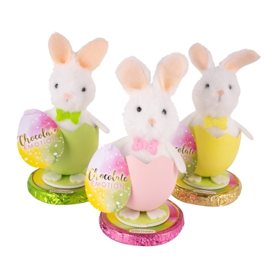 12 pz Coniglietti di Pasqua su tondo di cioccolato 